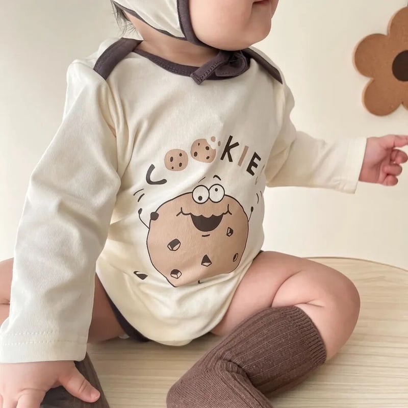 Cookieぽんぽんくま耳ロンパース(3211) | こどもふく🧸mocokids