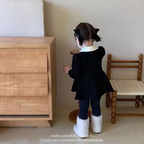 jennybebeモノトーンパールボタンフォーマルスカートロンパース(815)