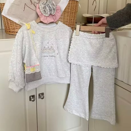 kids cute puddingグレースウェットセットアップ(1020)