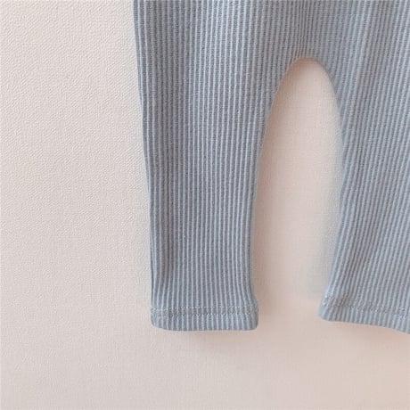 3color ハイウエストサス付きリブパンツ(1457)
