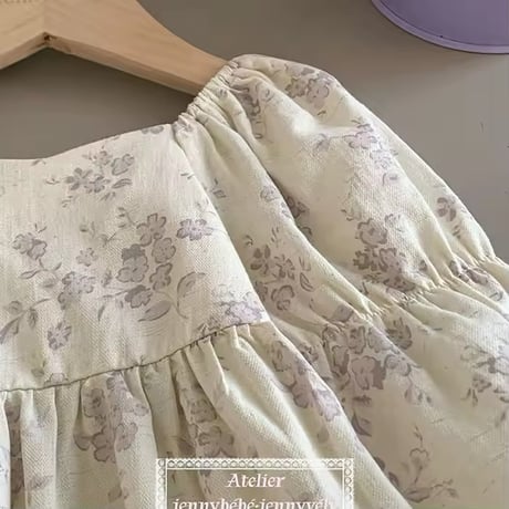 jennybebe 姉妹お揃いヴィンテージフラワーバッグリボンロンパースorワンピース(1014)