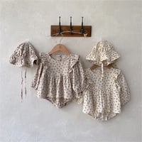 小花柄コットンフリルスカートロンパース(3220)