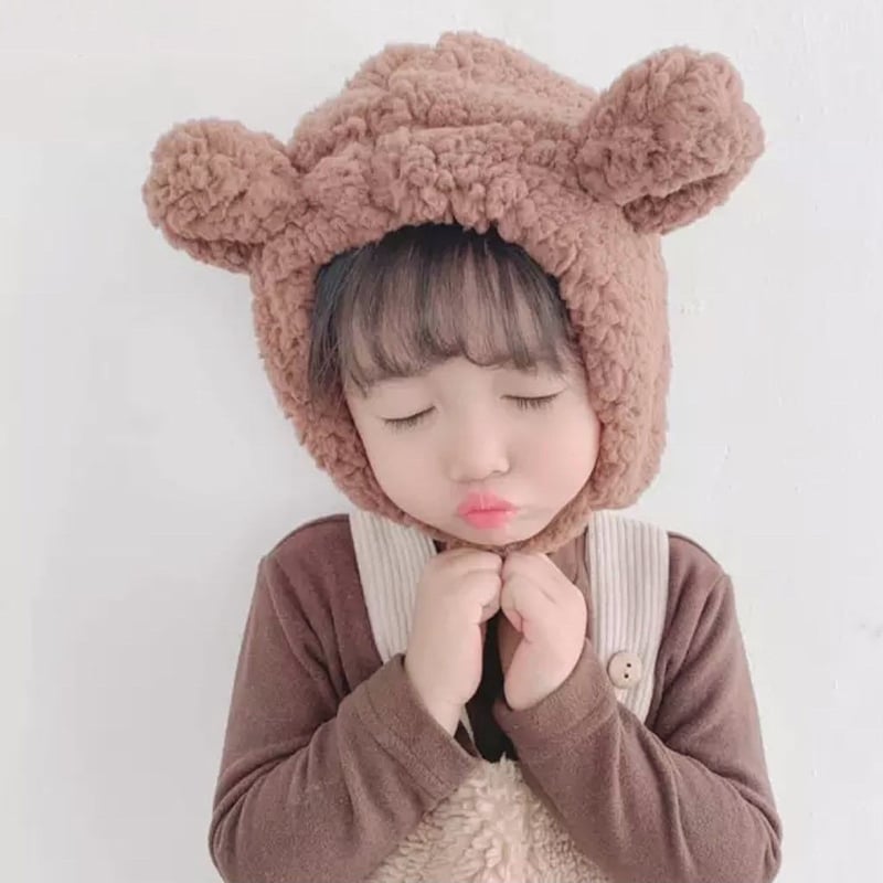 即納◇くま耳もこもこ帽子(1851) | こどもふく🧸mocokids