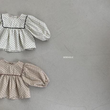 即納【bebeholic】dot blouse (be13)