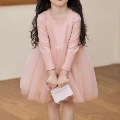 kids 3color シンプルチュールワンピース(1146)