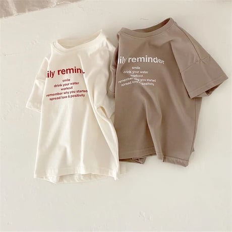 親子お揃い淡色カラーロゴTシャツ(3153)