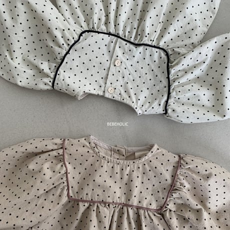 即納【bebeholic】dot blouse (be13)