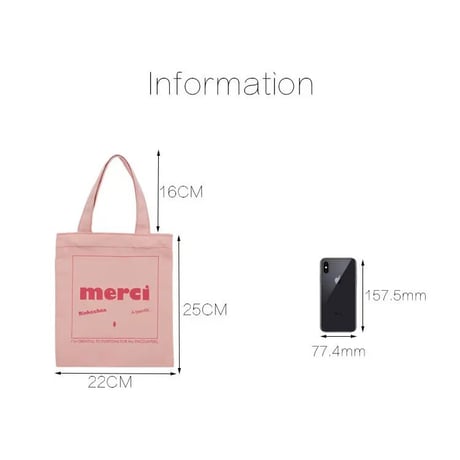 merci pink トートバッグ(2711)