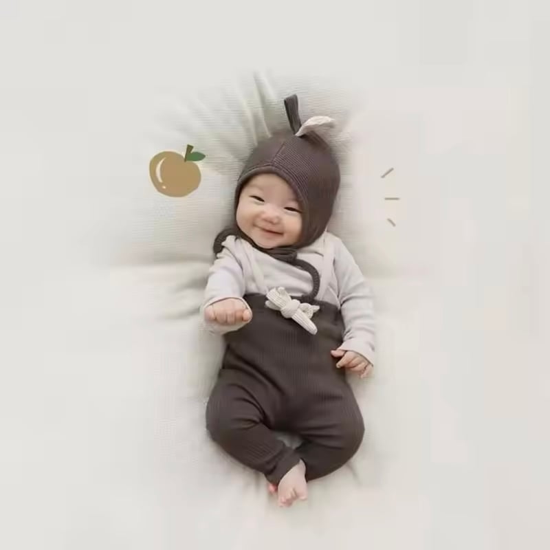 別珍フルボンネット a:ruco 耳が聴こえるフルボンネ ねこ耳ニットボンネット(220) | こどもふく moco kids