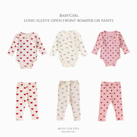 BabyGirl 長袖前開きリブロンパースorパンツ(1213)
