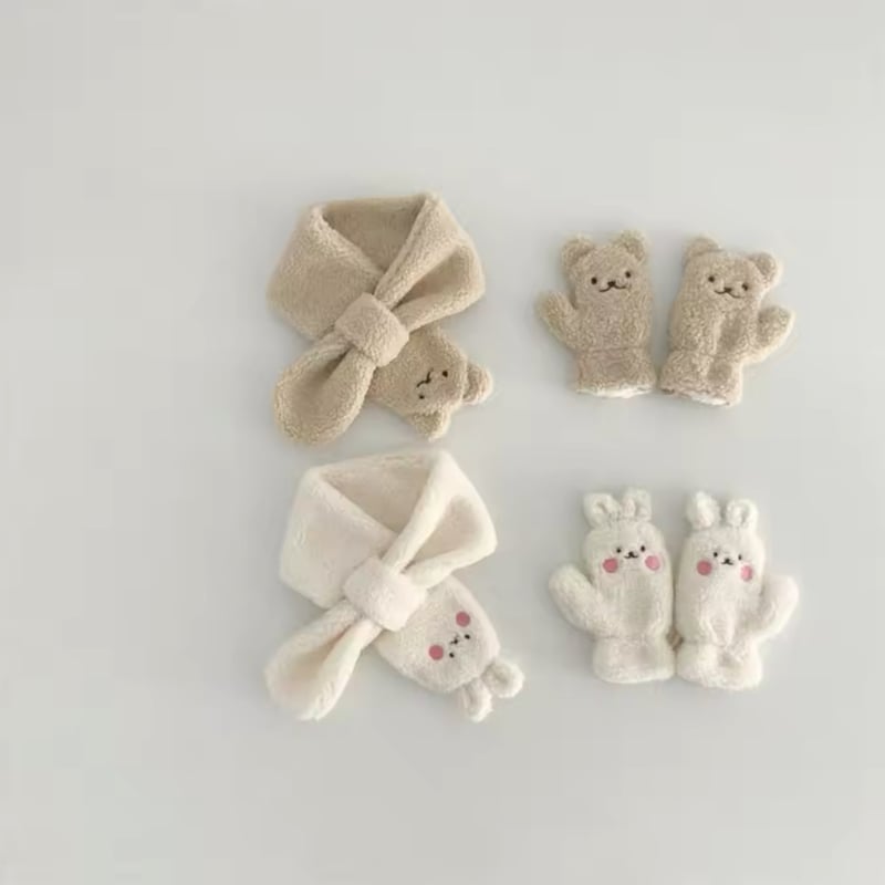 くまうさぎマフラー手袋セット(759) | こどもふく🧸mocokids