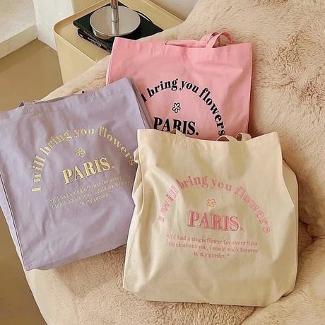 PARIS.ロゴ刺繍トートバッグ(2708)