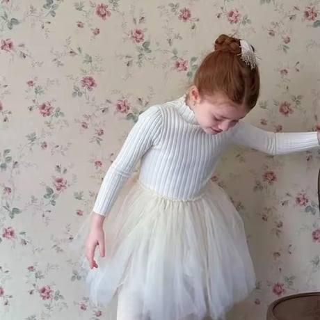 kids ニットパールケープorリブチュールワンピースコーデ(1716)