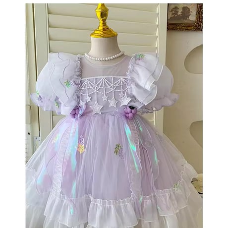 kids purple/ whiteアイドルグレープドレス(645)