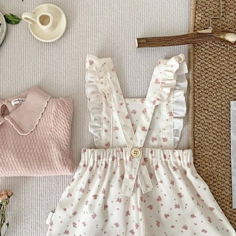 momo pink small flowerサロペット(4058)