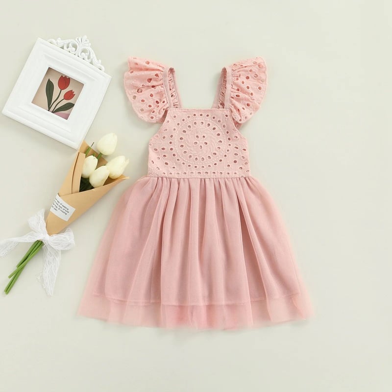 fioliliy コットンレースホルターネックワンピース　ピンク　値下不可 Perritaロングワンピース サックス／select | tulle オンライン
