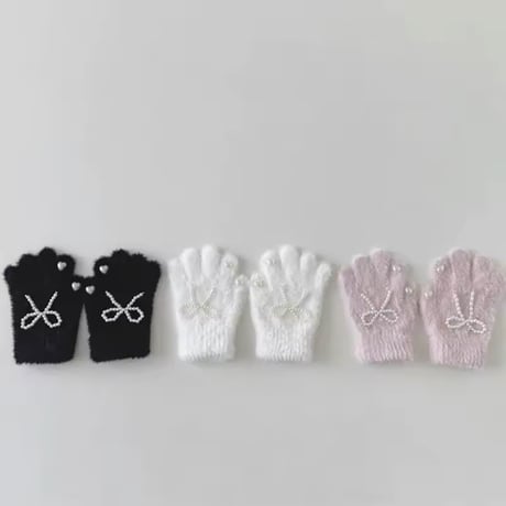 perl ribbon×heart 手袋(782)