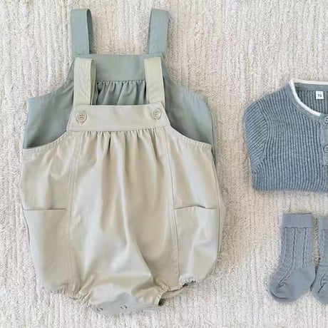 momo mint/beige ポッケサロペット(1450)