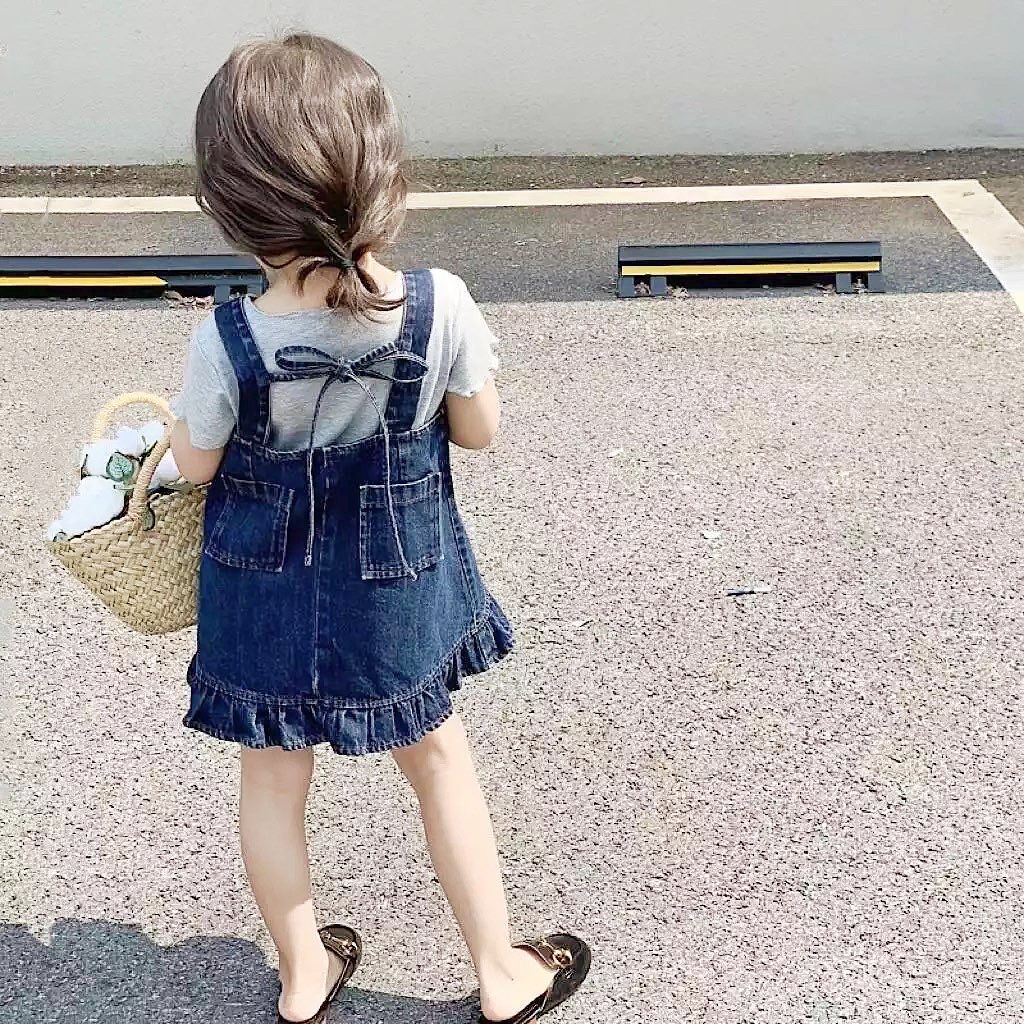 chloe ジャンパースカートトップス　デニム　2歳 デニムフリルジャンパースカート＆トップスコーデ(2231