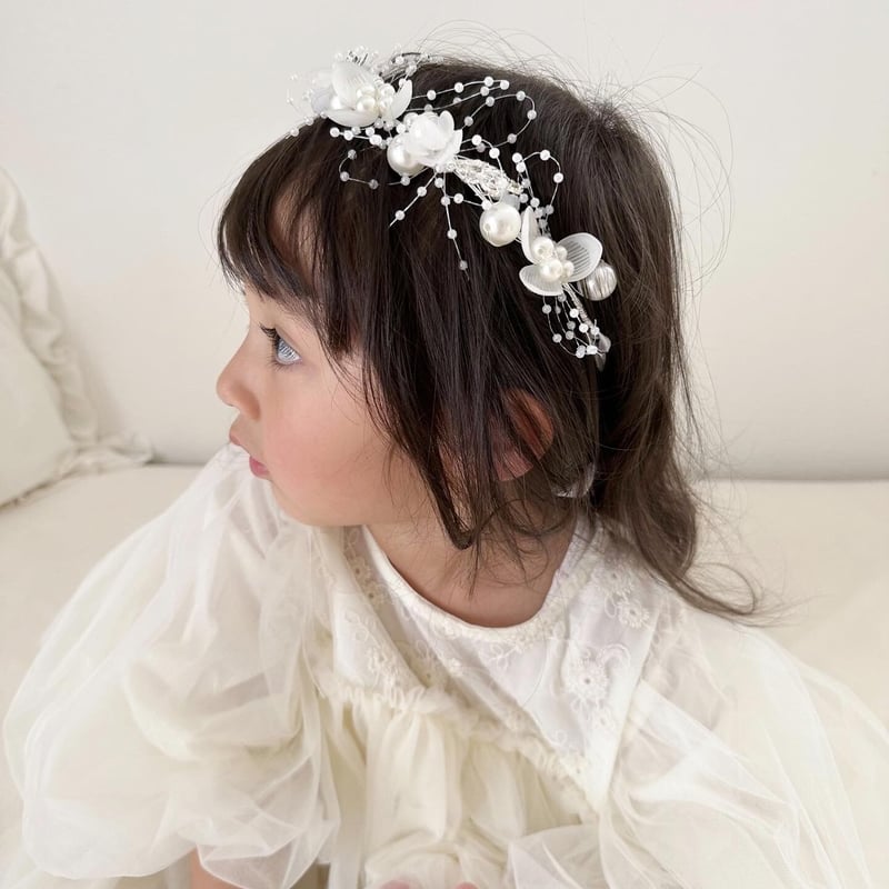 パールフラワージュエリーカチューシャ(096) | こどもふく moco kids パールフラワージュエリーカチューシャ(096) | こどもふく moco kids