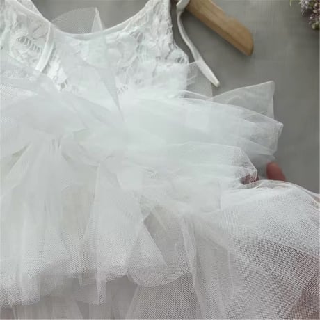 pink/white バイカラーキャミレースチュチュドレス(4079)