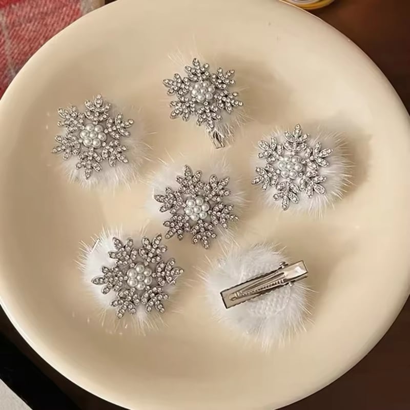 Snowflakeクリスタルヘアクリップ(783) | こどもふく🧸mocokids
