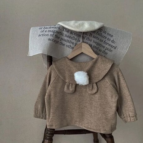 backくま耳パッチワークcoffeeカーディガン(3194)