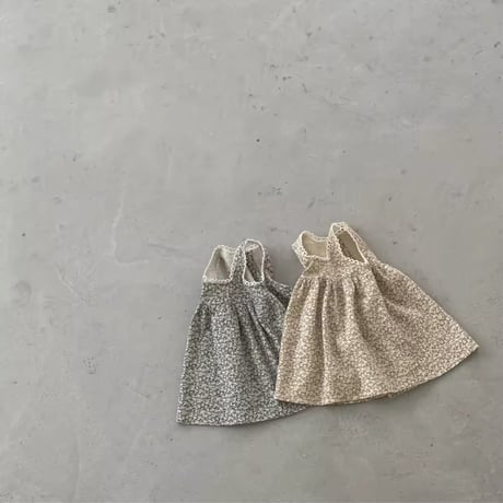 コーデュロイクローバーバックボタンノースリーブワンピース(1105)