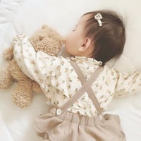即納あり◆花柄ブラウス×ワッフルフリルブルマセット(1308)