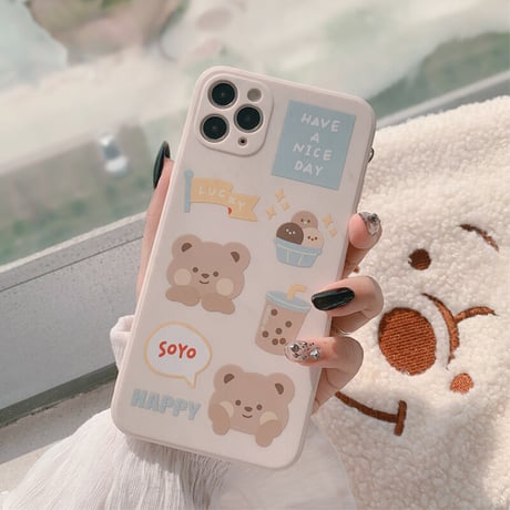 ミルクティーくまタピオカアイスiPhoneケース(1623)