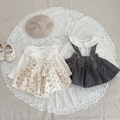 white blouse × サス付きコーディロイスカートブルマ(3213)