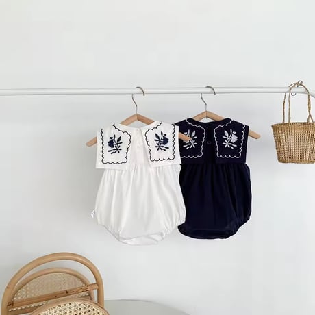 ノースリーブボヘミアン刺繍ロンパース(1598)