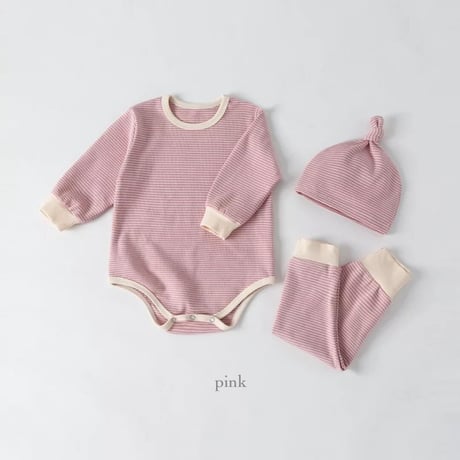 即納◆6color ストライプコットン3点セット(946)