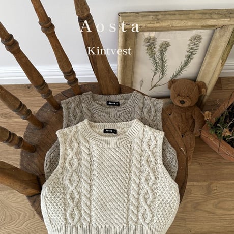 即納【Aosta】knit vest (a18）