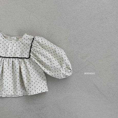 即納【bebeholic】dot blouse (be13)