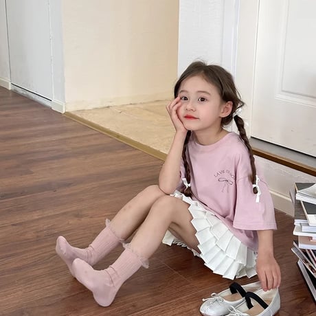 kids 4color リボンオーバーtシャツ(4132)