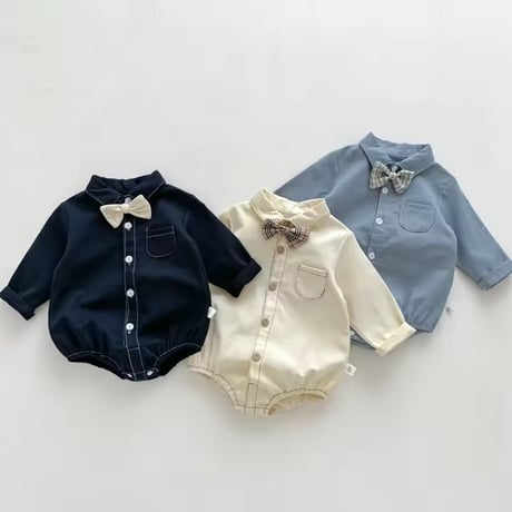 3color 蝶ネクタイフォーマルロンパース(1518)