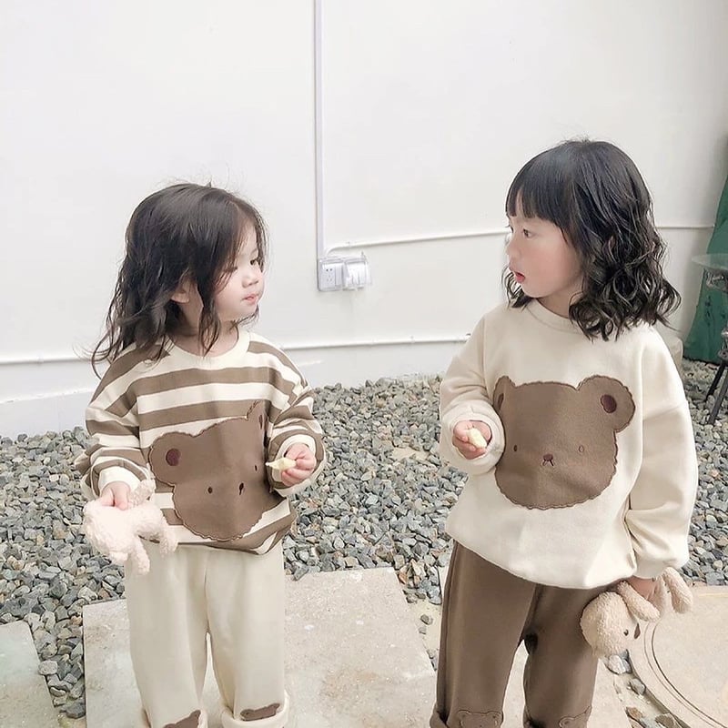 くまコーデプリントトレーナーorパンツ(2314) | こどもふく🧸mocokids