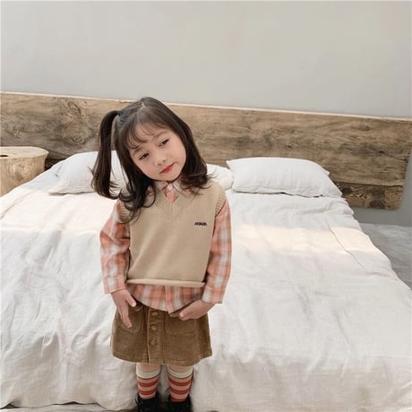 kids コーデュロイ台形スカート(540)