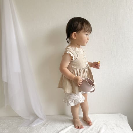 即納あり◆ヴィンテージ小花柄キャミorフリルロンパース(1140)