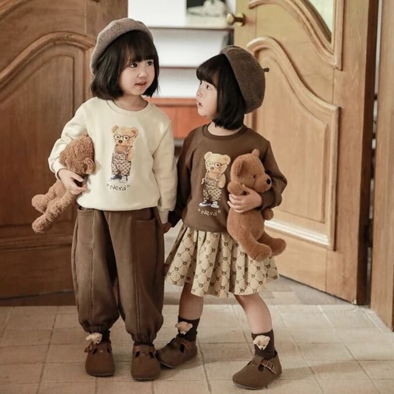 【ブラウン】ふわモコくまさんセット ぬいぐるみ ふわもこ双子くまさんセット くま 茶色(中)|くま