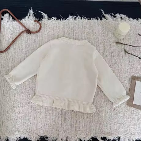 momo babyblue/ivory hemメローニットカーディガン(1405)