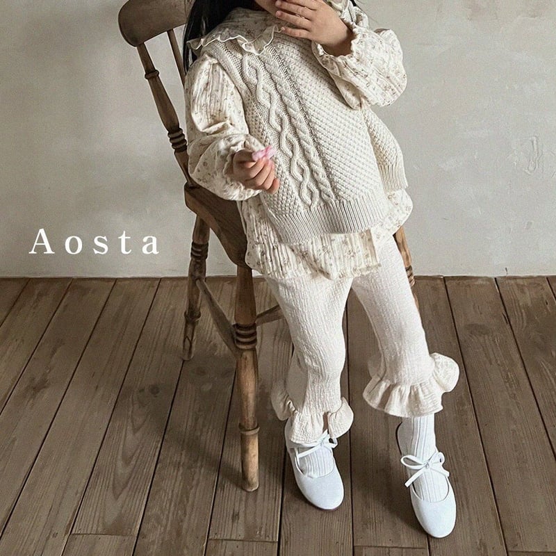 即納【Aosta】knit vest (a18） | こどもふく moco kids