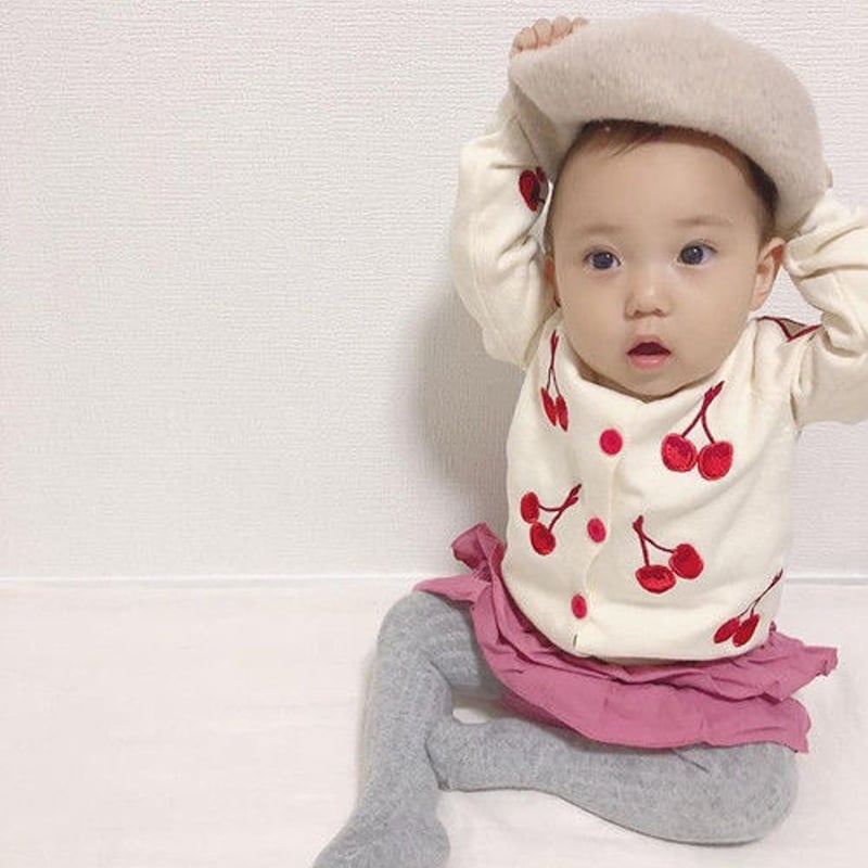 さくらんぼ刺繍カーディガン(255) | こどもふく moco kids さくらんぼ刺繍カーディガン(255) | こどもふく moco kids