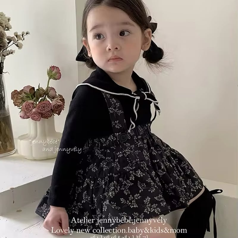 プトマヨ　サロペット スカート サス付き　チェシャ猫 jennybebe ボタニカル柄スカートブルマサロペット(736) | こども
