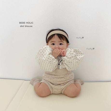 即納【bebeholic】dot blouse (be13)