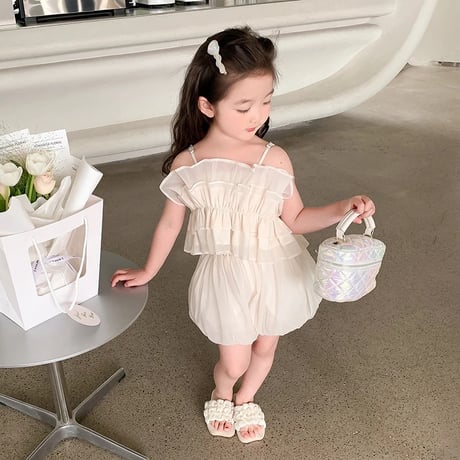 kids apricot UPシフォンセットアップ(4106)