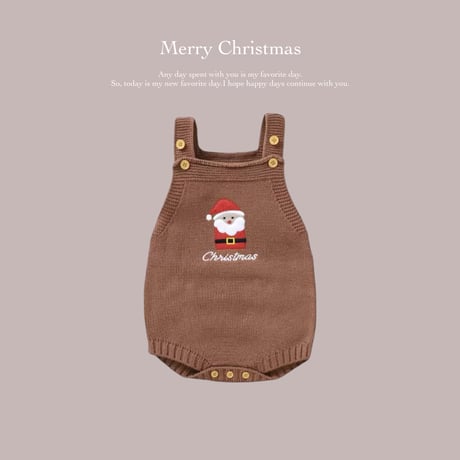 3color Xmasニットロンパース(562)