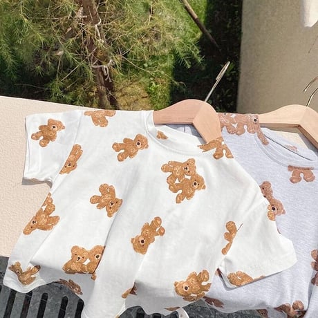 kids くまくまプリントTシャツ(1628)