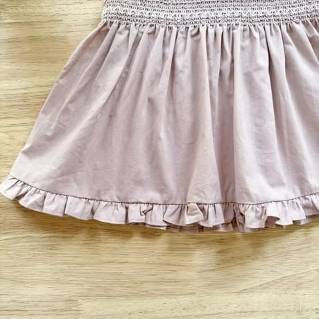 kids 2colorノースリーブシャーリング刺繍チュニックトップス(1202)
